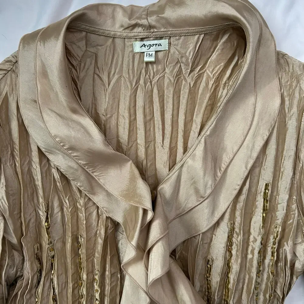 Vintage Pleated Ruffle Top - Picture 8 of 8